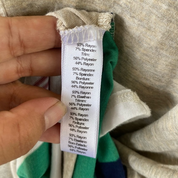 Anthro | Puella | Oatmeal Green Stripes Swing Top Size Medium M - Picture 6 of 6